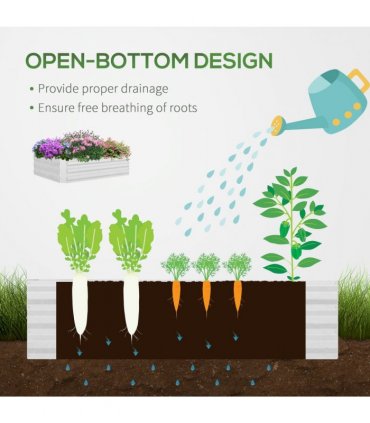 Steel Raised Garden Planter Box Kit Greenhouse Dual hick color steel plate