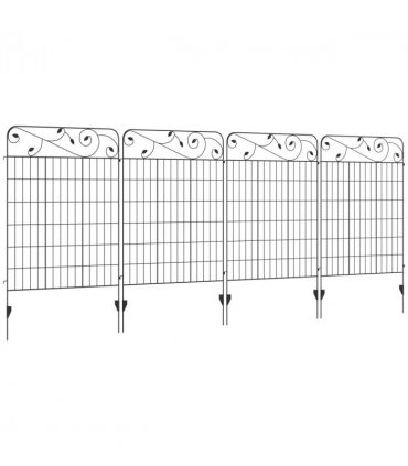 4PCs Garden Fencing Panels 43in x 11.5ft Flower Bed Border Edging Animal Barrier