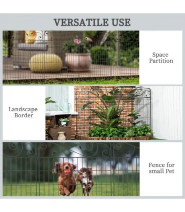 4PCs Garden Fencing Panels 43in x 11.5ft Flower Bed Border Edging Animal Barrier