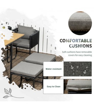 Dining Set, Rattan, Black, 165cmx110cmx75cm, 11-PC, 10-seater Table & Chair
