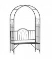 Garden Arch Bench Outdoor Patio Trellis Arbor for Climbing Plant Antique Black