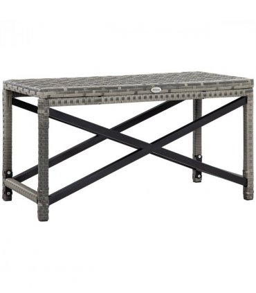 Outdoor Coffee Table Plastic Grey 80cmx40cmx43cm PE Wicker Outdoor Coffee Table