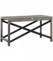 Outdoor Coffee Table Plastic Grey 80cmx40cmx43cm PE Wicker Outdoor Coffee Table