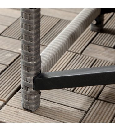 Outdoor Coffee Table Plastic Grey 80cmx40cmx43cm PE Wicker Outdoor Coffee Table