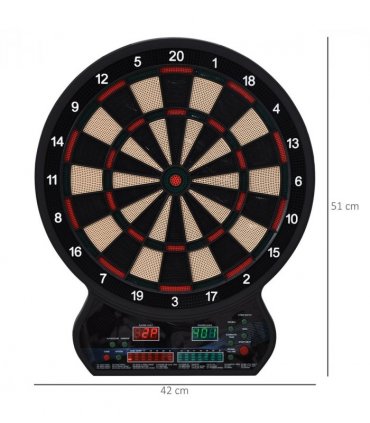 Electronic Dartboard LED Digital Score 27 Games with 12 Soft Darts Ready-to-Play