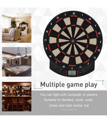 Electronic Dartboard LED Digital Score 27 Games with 12 Soft Darts Ready-to-Play