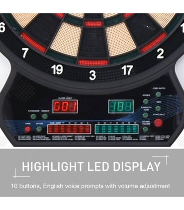 Electronic Dartboard LED Digital Score 27 Games with 12 Soft Darts Ready-to-Play