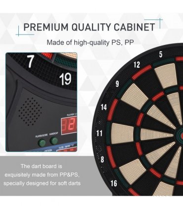 Electronic Dartboard LED Digital Score 27 Games with 12 Soft Darts Ready-to-Play