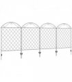 Metal Black 88cm x 110cm Garden Fencing Panels Elegant Vine Patterns 3.5m Length