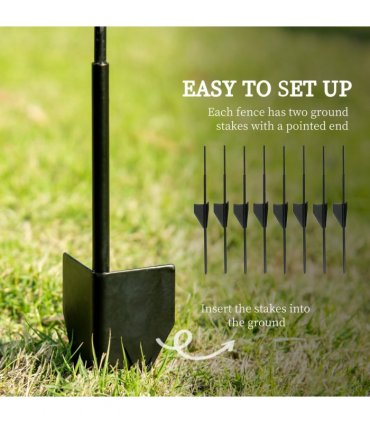 Metal Black 88cm x 110cm Garden Fencing Panels Elegant Vine Patterns 3.5m Length