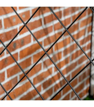 Metal Black 88cm x 110cm Garden Fencing Panels Elegant Vine Patterns 3.5m Length
