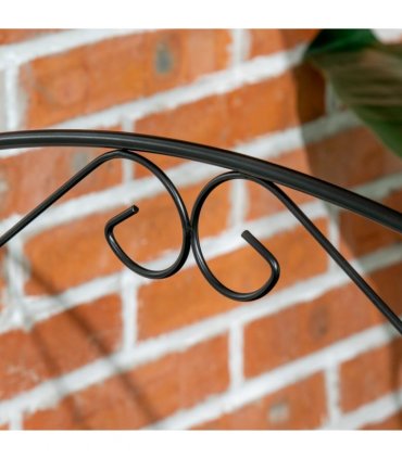 Metal Black 88cm x 110cm Garden Fencing Panels Elegant Vine Patterns 3.5m Length