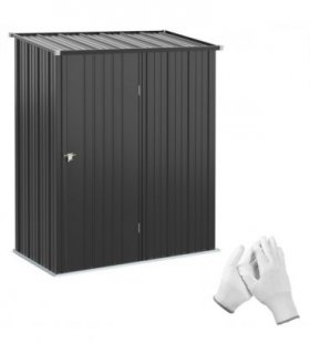 Outdoor Storage Shed Steel Garden Shed w/ Lockable Door for Backyard Patio Lawn