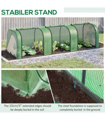 Tunnel Greenhouse Green Grow House Steel Frame Garden Backyard w/ Zipped Doors