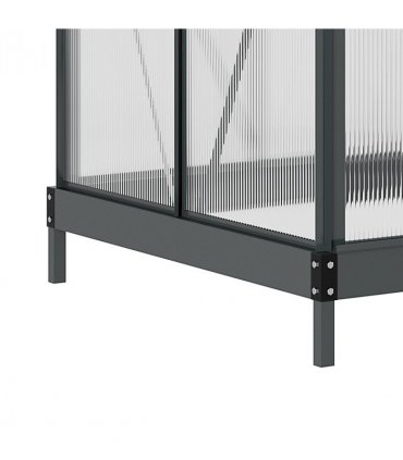 Polycarbonate Walk-In Garden Greenhouse Aluminium Frame w/ Slide Door 6 x 4ft