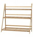 Bamboo Natural wood finish 98cmx37cmx96.5cm 3-Tier Folding Plant Stand