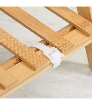 Bamboo Natural wood finish 98cmx37cmx96.5cm 3-Tier Folding Plant Stand