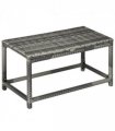 Outdoor Coffee Table w/ Plastic Board Under the Full Woven Table Top, Grey
