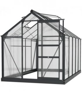 Polycarbonate Grey 190cm x 312cm x 201cm Walk-In Garden Greenhouse