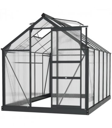 Polycarbonate Grey 190cm x 312cm x 201cm Walk-In Garden Greenhouse