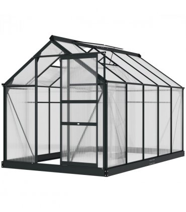 Polycarbonate Grey 190cm x 312cm x 201cm Walk-In Garden Greenhouse