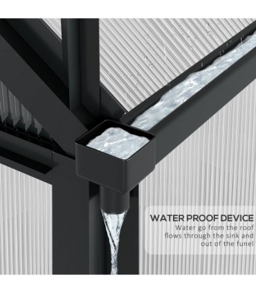 Polycarbonate Grey 190cm x 312cm x 201cm Walk-In Garden Greenhouse
