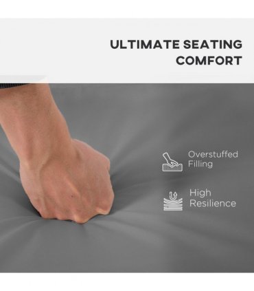 3 Piece Outdoor Cushion Pad Set for Garden Furniture Cushions, Dark Grey