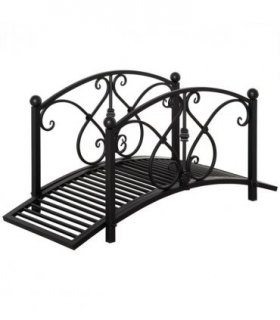 Decorative Garden Bridge Classic Footbridge w/ Safety Rails for Creek Stream