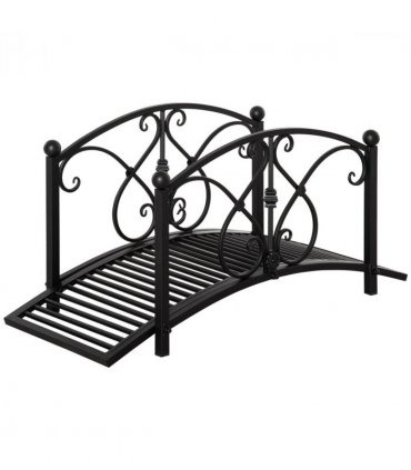 Decorative Garden Bridge Classic Footbridge w/ Safety Rails for Creek Stream