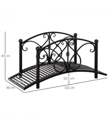 Decorative Garden Bridge Classic Footbridge w/ Safety Rails for Creek Stream