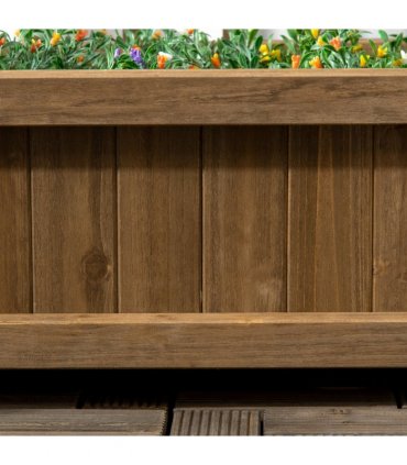 Garden Planter with Trellis for Climbing Vines Brown Wood 64 cm x 28 cm x 75 cm