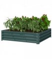 Raised Garden Bed Grey Galvanised Steel 120cm x 120cm x 30cm Outdoor Planter Kit