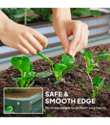 Raised Garden Bed Grey Galvanised Steel 120cm x 120cm x 30cm Outdoor Planter Kit