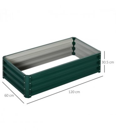 Steel Green 120 cm x 60 cm x 30.5 cm Raised Garden Bed Planter Growing Box