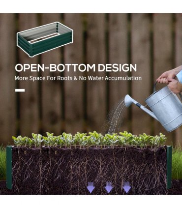 Steel Green 120 cm x 60 cm x 30.5 cm Raised Garden Bed Planter Growing Box
