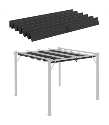Pergola Shade Cover for 3 x 3m Pergola, Replacement Canopy Fabric Only, Grey