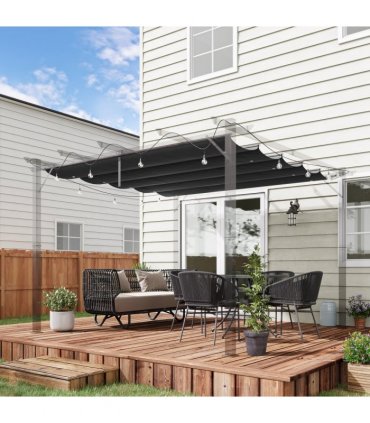 Pergola Shade Cover for 3 x 3m Pergola, Replacement Canopy Fabric Only, Grey