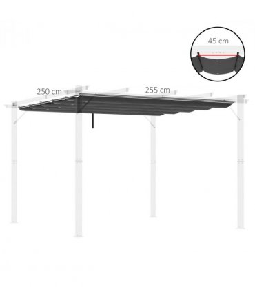 Pergola Shade Cover for 3 x 3m Pergola, Replacement Canopy Fabric Only, Grey