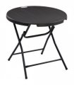 Garden Table Foldable Dark Grey HDPE Plastic Steel Frame 80cm x 80cm x 73cm