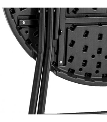 Garden Table Foldable Dark Grey HDPE Plastic Steel Frame 80cm x 80cm x 73cm