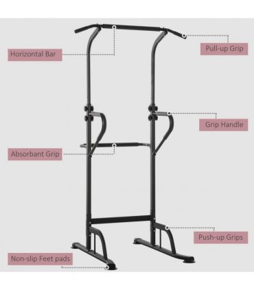 Power Tower Dip Station Pull Up Bar Multi-Function Push Up Equipment Home Gym