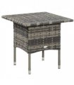 PE Rattan Outdoor Coffee Table, Rattan Side Table for Patio, Garden, Mixed Grey