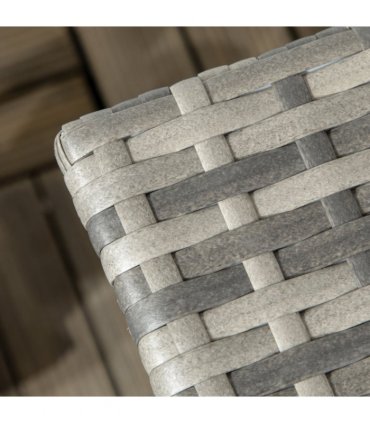 PE Rattan Outdoor Coffee Table, Rattan Side Table for Patio, Garden, Mixed Grey