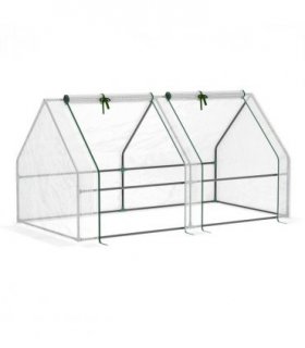 Greenhouse Poly tunnel Steel White 180L x 90W x 90Hcm Mini Small for Plants