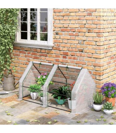 Greenhouse Poly tunnel Steel White 180L x 90W x 90Hcm Mini Small for Plants