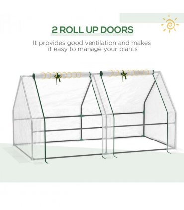 Greenhouse Poly tunnel Steel White 180L x 90W x 90Hcm Mini Small for Plants