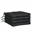 40 x 40cm Garden Seat Cushion with Ties Replacement Dining Chair Seat Pad, Black