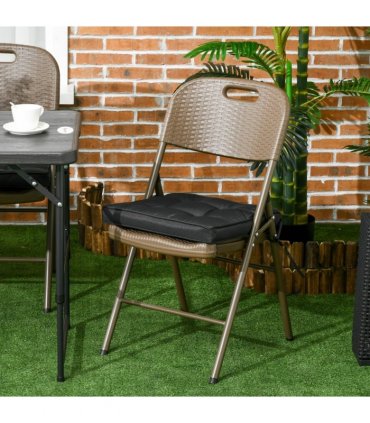40 x 40cm Garden Seat Cushion with Ties Replacement Dining Chair Seat Pad, Black