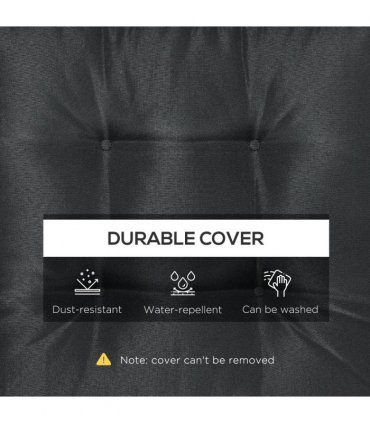 40 x 40cm Garden Seat Cushion with Ties Replacement Dining Chair Seat Pad, Black