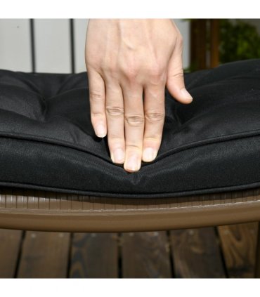 40 x 40cm Garden Seat Cushion with Ties Replacement Dining Chair Seat Pad, Black
